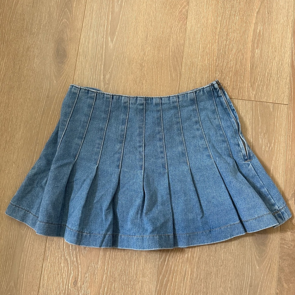 Sincerely Jules Blue Pleated Mini Skirt